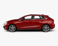 Audi A3 S-line sportback with HQ interior 2022 3d model side view