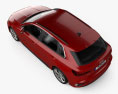 Audi A3 S-line sportback mit Innenraum 2020 3D-Modell Draufsicht
