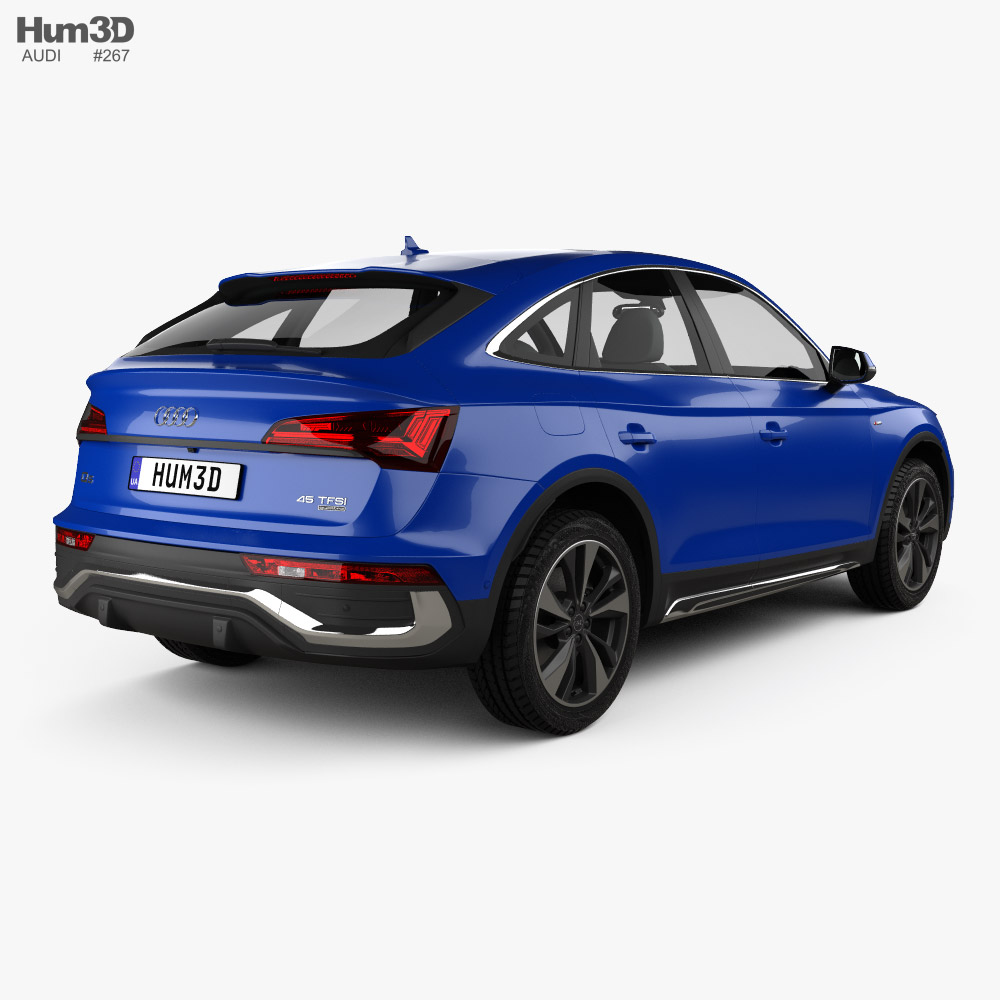 Audi Q5 Sportback S-line 2022 3D-Modell Rückansicht