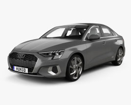 Audi A3 세단 인테리어 가 있는 2022 3D 모델 