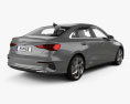 Audi A3 sedan mit Innenraum 2020 3D-Modell Rückansicht