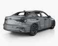Audi A3 sedan with HQ interior 2022 3d model