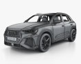 Audi Q3 RS mit Innenraum 2019 3D-Modell wire render