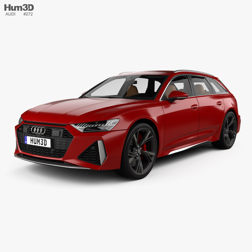 Audi RS6 avant HQインテリアと とエンジン 2019 3Dモデル