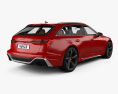 Audi RS6 avant with HQ interior and engine 2022 3d model back view