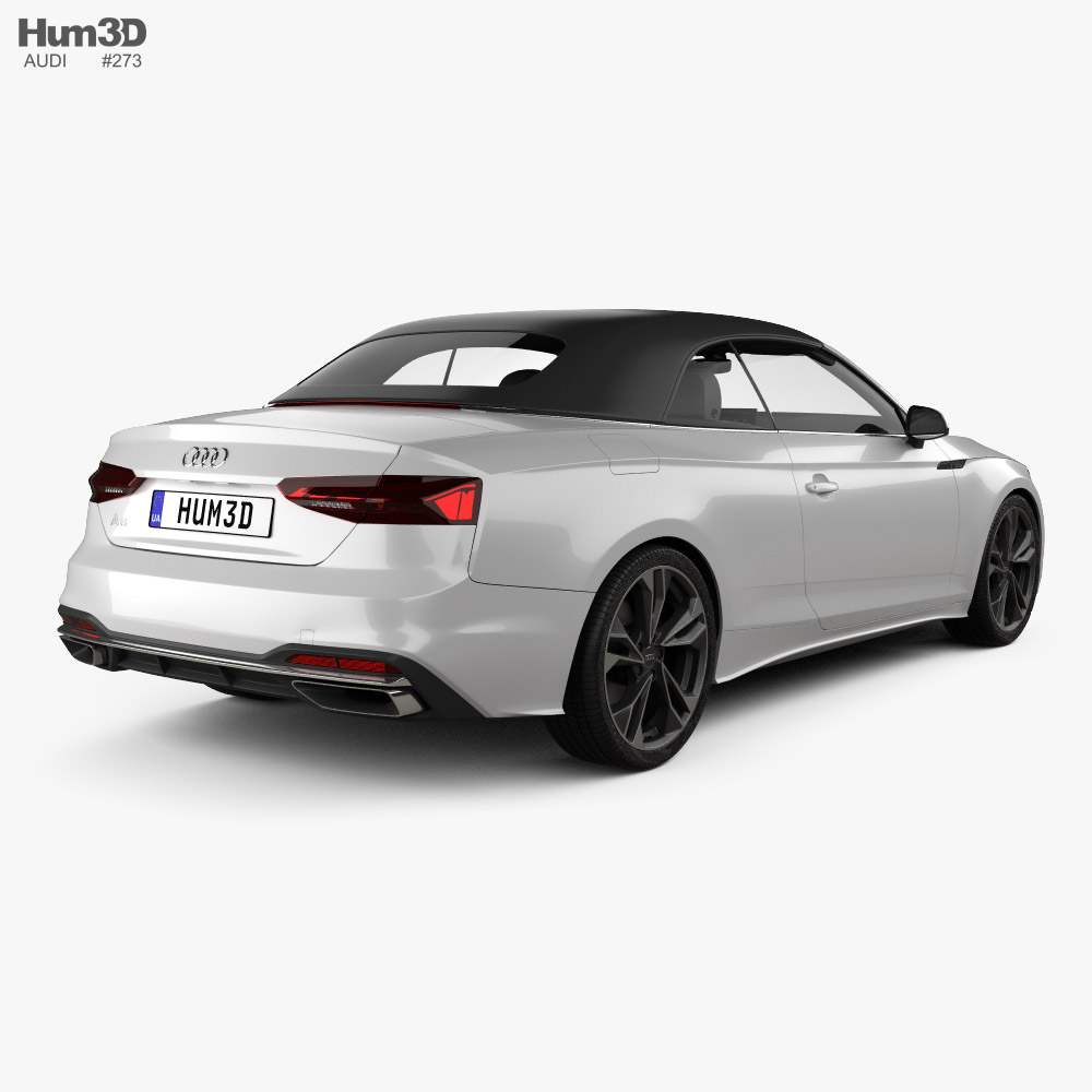 Audi A5 cabriolet with HQ interior 2019 3d model back view