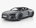 Audi R8 V10 coupe with HQ interior 2022 3d model wire render