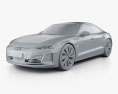 Audi e-tron GT 2022 3d model clay render