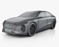 Audi A6 e-tron 2022 3D-Modell wire render