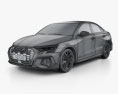 Audi S3 Edition One sedan 2022 3D-Modell wire render