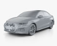 Audi S3 Edition One 轿车 2020 3D模型 clay render