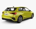 Audi S3 Edition One sportback 2022 3D 모델  back view
