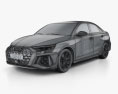 Audi RS3 세단 2022 3D 모델  wire render