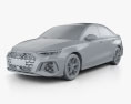 Audi RS3 sedan 2022 3d model clay render