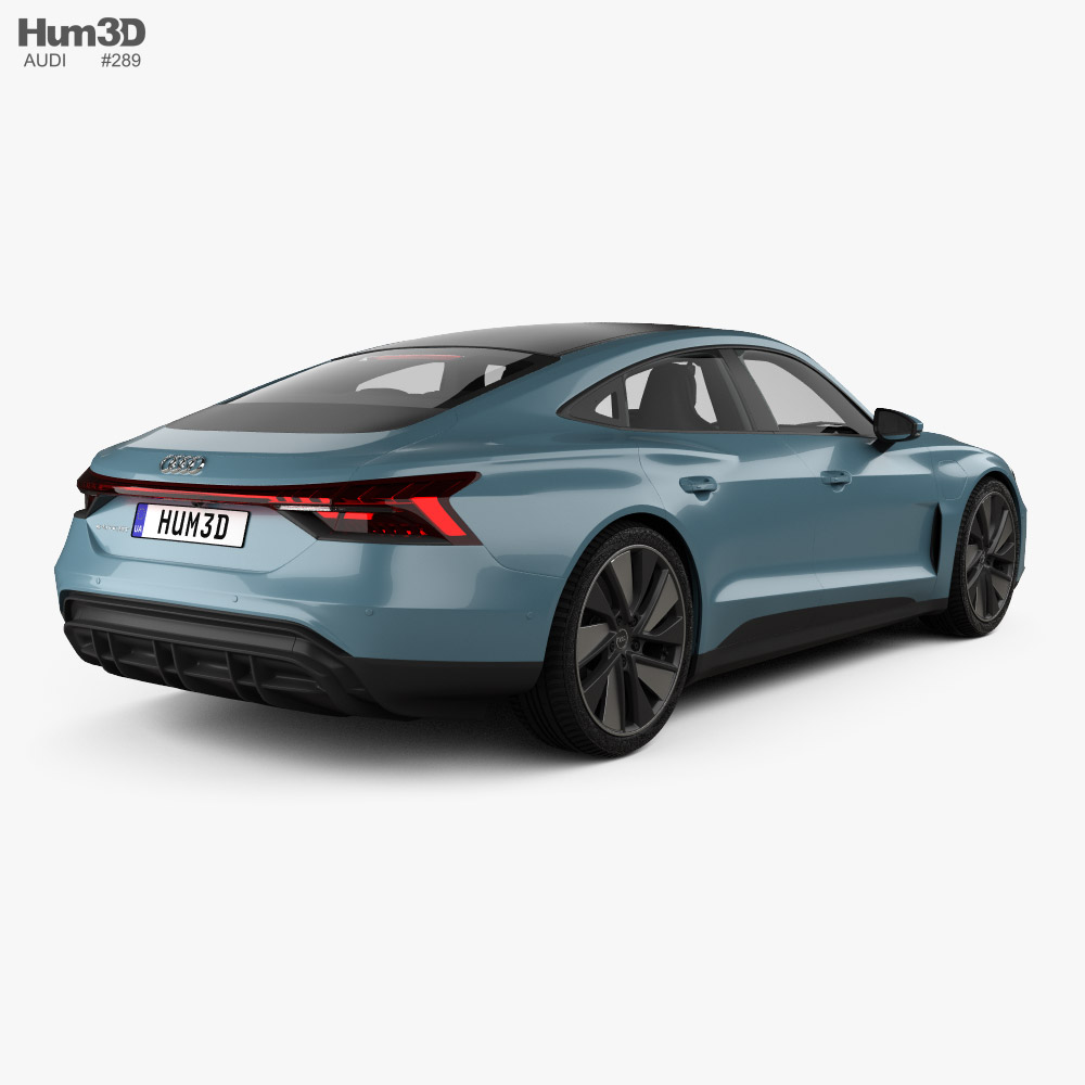 Audi e-tron GT mit Innenraum 2021 3D-Modell Rückansicht