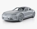 Audi e-tron GT mit Innenraum 2021 3D-Modell clay render