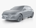 Audi A1 Citycarver 2019 3D-Modell clay render