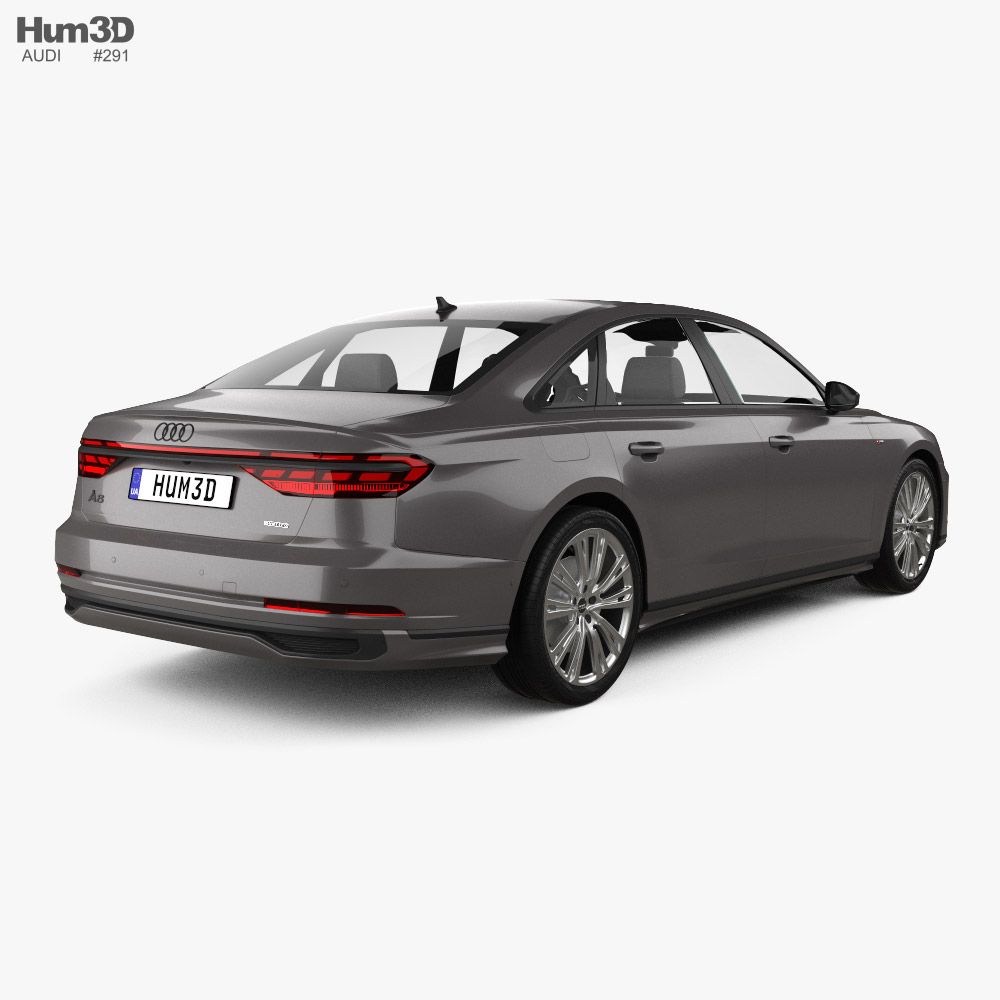 Audi A8 S Line 2022 3D-Modell Rückansicht