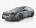 Audi A8 S Line 2022 3D-Modell wire render