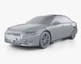 Audi A8 S Line 2022 3D-Modell clay render