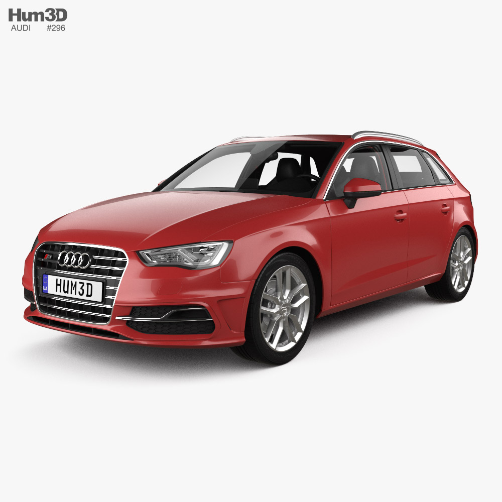 Audi S3 Sportback インテリアと 2014 3Dモデル