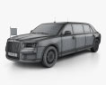 Aurus Senat Presidential 加长轿车 2018 3D模型 wire render