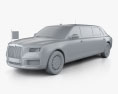 Aurus Senat Presidential Limousine 2021 3D-Modell clay render