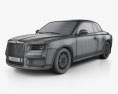 Aurus Senat Cabriolet 2019 3D-Modell wire render