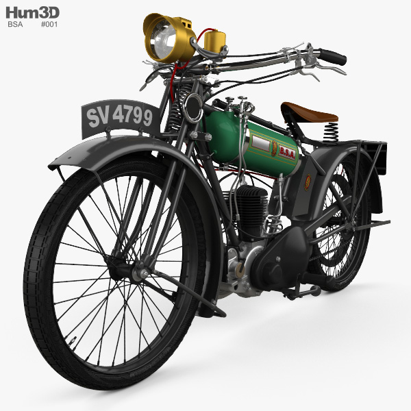 BSA Model B Round Tank 1924 3D 모델 