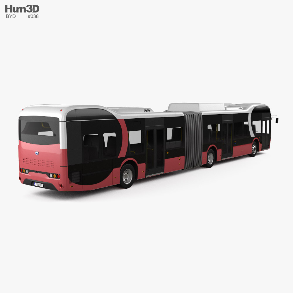 BYD eBus 18m 2021 3d model back view