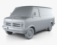 Bedford CF Minibus 1969-1979 Modèle 3d clay render