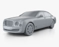 Bentley Mulsanne 2011 3D модель clay render