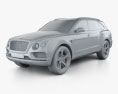 Bentley Bentayga 2019 Modello 3D clay render