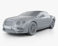Bentley Continental GT Supersports convertible 2019 3d model clay render