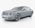 Bentley Mulsanne Speed 2020 Modello 3D clay render