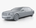 Bentley Mulsanne Grand Limusina Mulliner 2017 Modelo 3D clay render