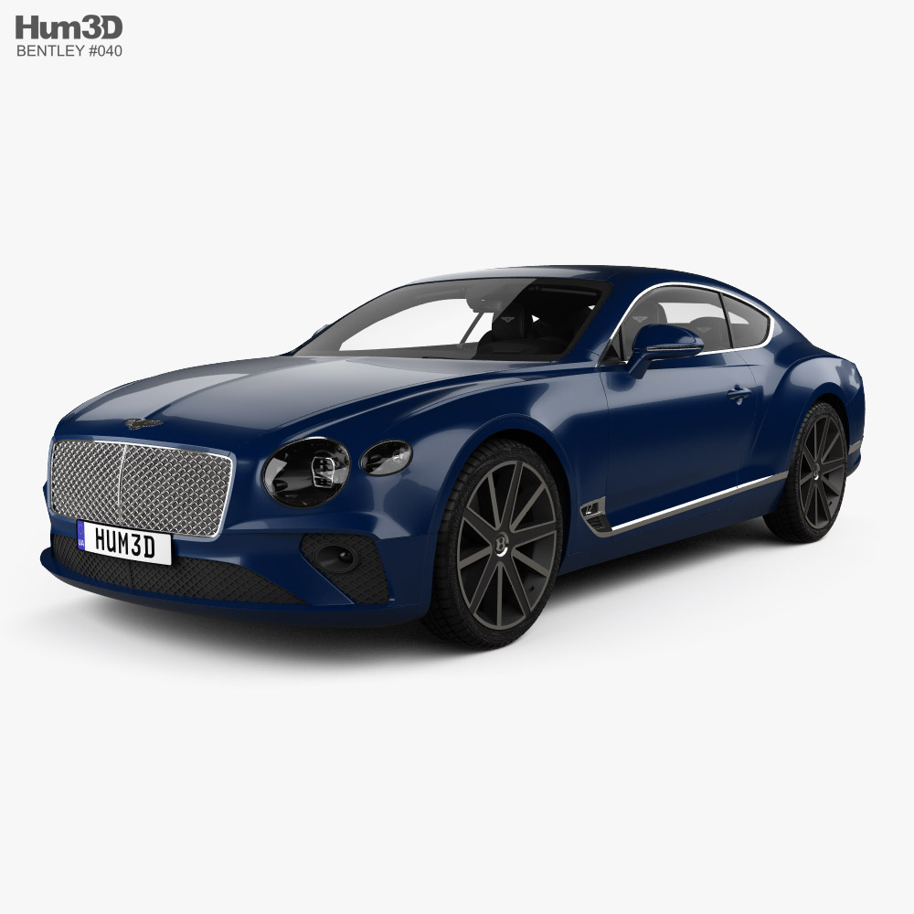 Bentley Continental GT mit Innenraum 2018 3D-Modell