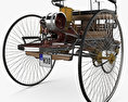 Benz Patent-Motorwagen 1885 3d model back view