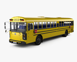 Blue Bird RE Шкільний автобус з детальним інтер'єром 2020 3D модель