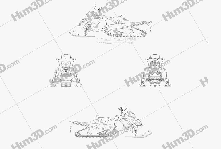 BRP Lynx Xtrim SC 900 ACE 2015 Blueprint Hum3D