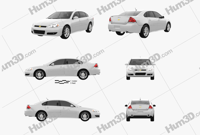 Chevrolet impala 2015 blueprint template hum3d