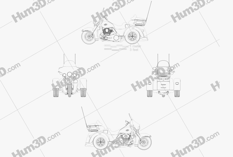 harley davidson tri glide dimensions