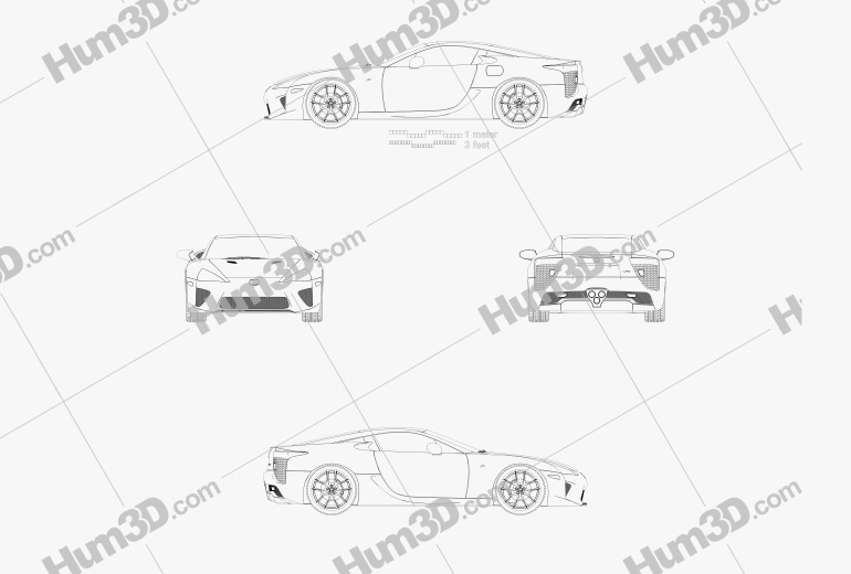 Lexus LFA Blueprints 3D Warehouse, 44% OFF