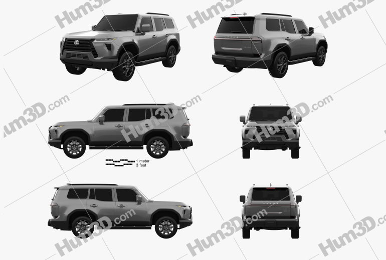 Lexus GX Premium USspec 2024 Blueprint Template Hum3D