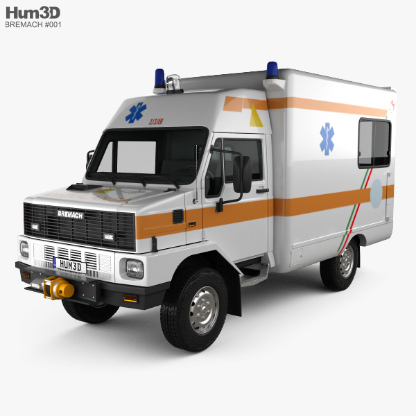 Bremach GR Ambulance Truck 1983 3D model