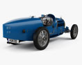 Bugatti Type 35 con interni 1924 Modello 3D vista posteriore