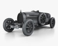 Bugatti Type 35 带内饰 1924 3D模型 wire render