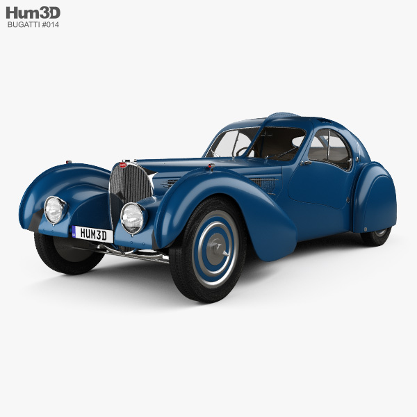 Bugatti Type 57SC Atlantic with HQ interior 1936 3D model