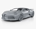 Bugatti Divo with HQ interior 2020 3d model clay render