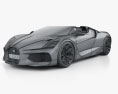 Bugatti W16 Mistral 2024 3D模型 wire render